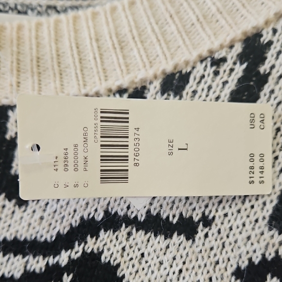 Anthropologie Floral Patterned Sweater - Black, Pink, and Cream - Picture 2 of 2